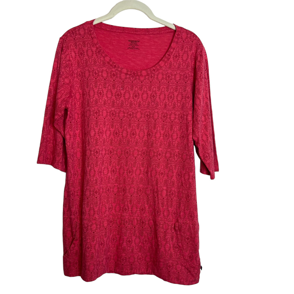 Toad & Co Womens Size Small Organic Cotton 3/4 Sleeve Lightweight Pocket Shirt